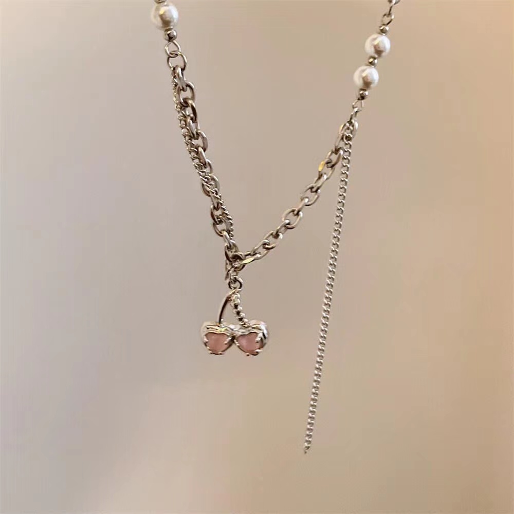 Fashion Cinta Ganda Batu Permata Kalung Untuk Wanita Vintage Perak Choker Rantai Liontin Perhiasan Aksesoris-31