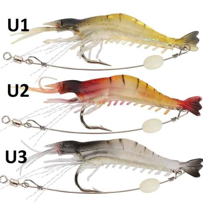 [Bayar DiTempat] Umpan Udang luminous shrimp lure soft Umpan Udang Menyala Dalam Gelap