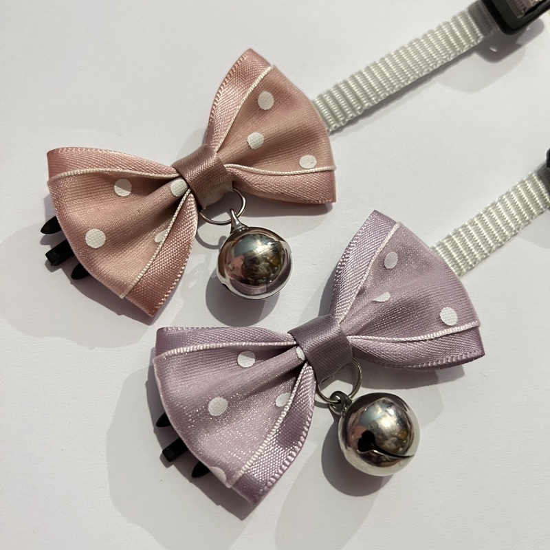 Kalung Kucing Pita Lonceng Polkadot by Miaw Miaw