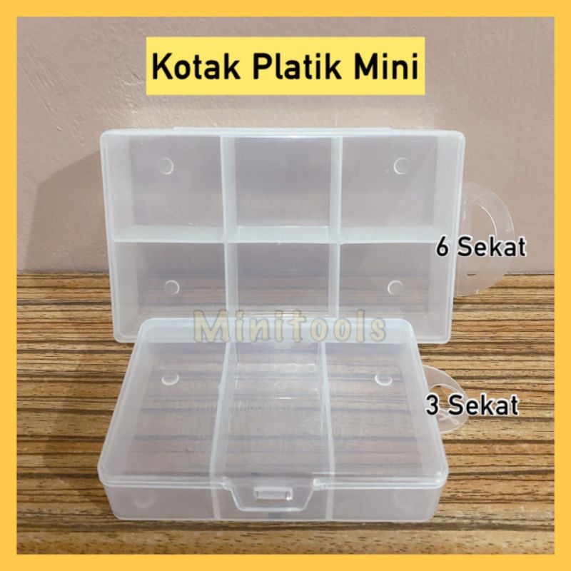 Kotak Plastik 3 Sekat / Kotak Plastik 6 Sekat Mini / Kotak Obat / Kotak Manik Manik / Kotak 12 Sekat