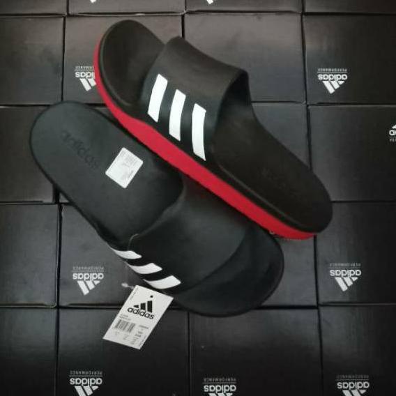 Best Seller Sandal adidas slop pria aqualete hitam merah original full karet