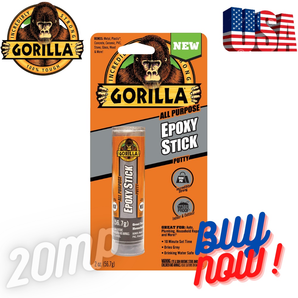 

Lem Epoxy Stick 2 OZ Gorilla GORILLA ALL PURPOSE EPOXY STICK USA