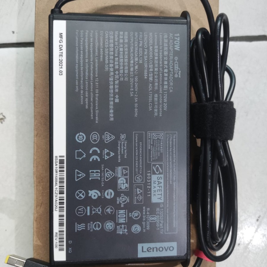 ADAPTOR CHARGER LENOVO PA-1900-72 ADL170NLC3A 20v 8.5A 170W USB