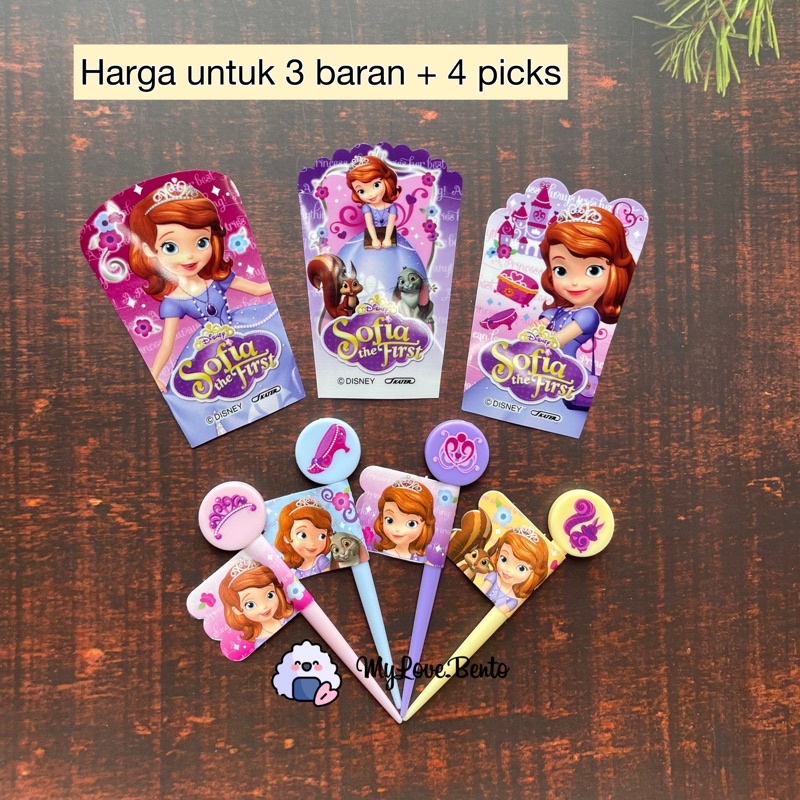 Tusukan Bento Disney Sofia Food Picks Bento Tools