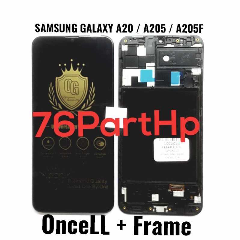 LCd Touchscreen plus frame kwalitas Oncell Samsung Galaxy A20 - A205 - A205F