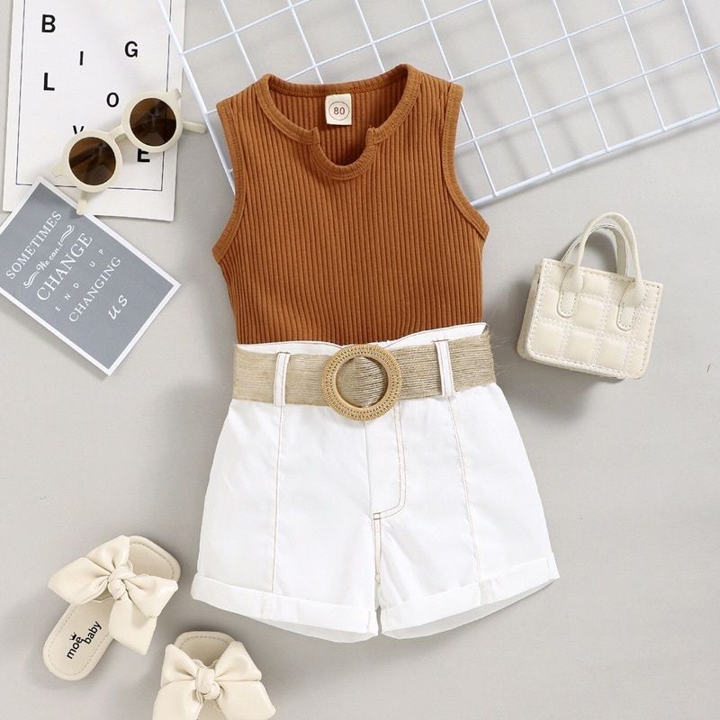 BabyOdette Destiny Brown Set / Setelan Anak Perempuan / Setelan Stylist Baby Girl