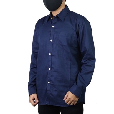 Barazha Kemeja Lengan Panjang  Navy