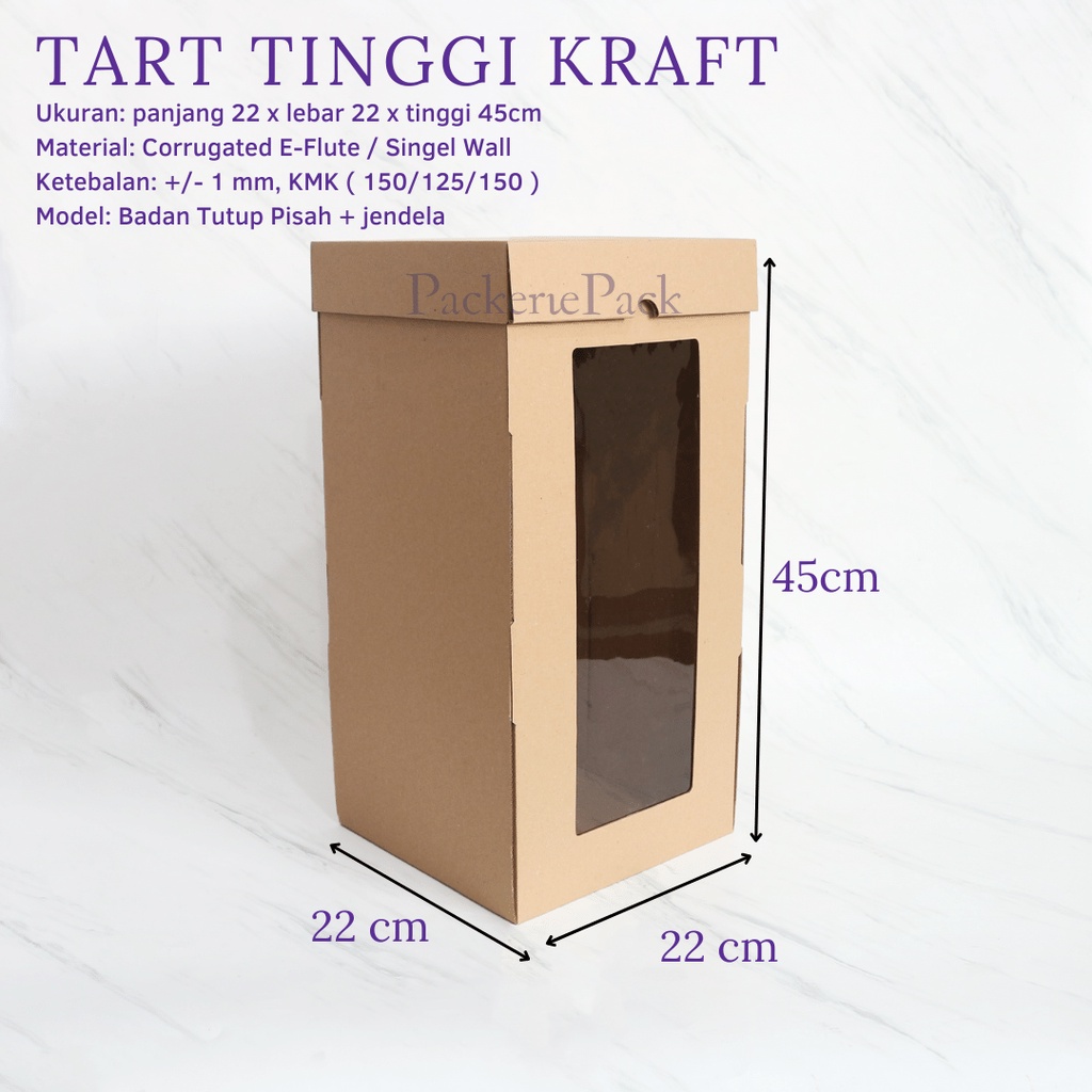 

( 5Pcs ) KOTAK BOX DUS KUE TART TINGGI 22 x 22 x 45 / TART 22X22X45
