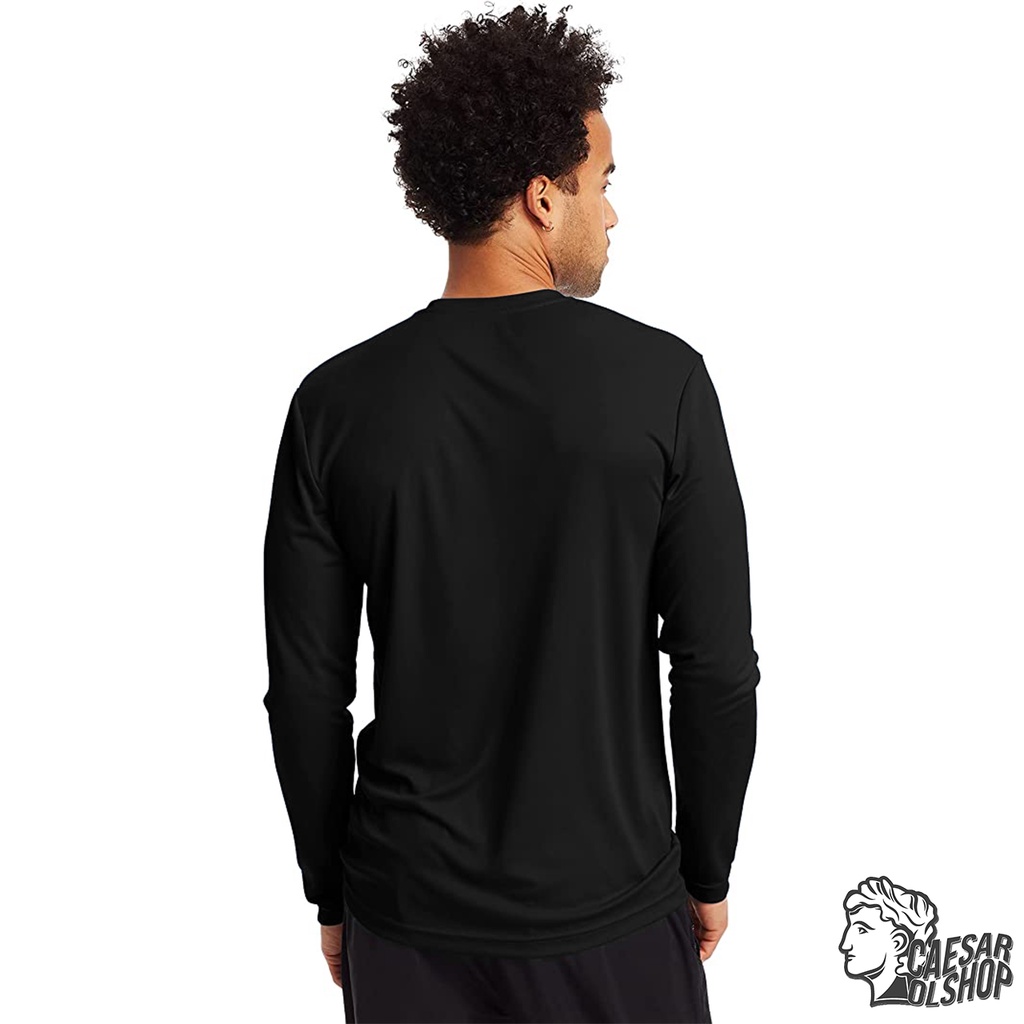 Caesar Olshop - Kaos Polos Lengan Panjang Cotton Combed 30s Premium - Black