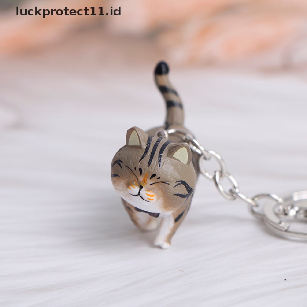 /Fashion Hot// Fashion// Cincin Kunci Liontin Kucing Kartun Lucu Kitten Cat Key Chain Shake Head Bag Keychains.