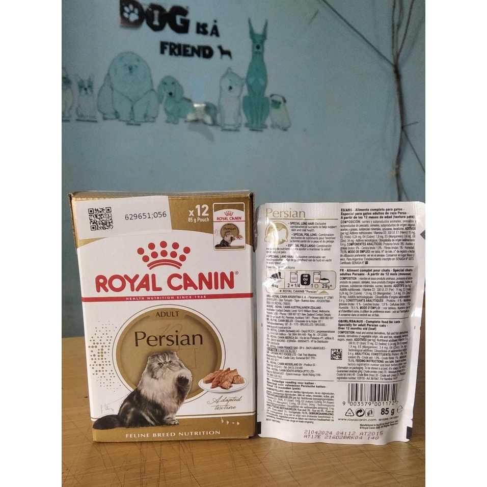 royal canin pouch cat persian adult 85gr-makanan basah kucing persia dewasa