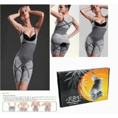 NATURAL BAMBOO SLIM SLIMMING SUIT PAKAIAN BAJU PELANGSING BODY SHAPER PEMBENTUK TUBUH RAMPING IDEAL