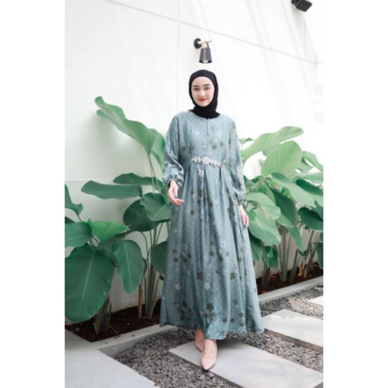 Gamis Silk warna Mint