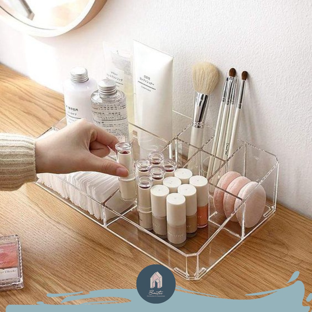 BAITII ACRYLIC MAKE UP CASE ORGANIZER 1107-2 / 1107-3  LACI MAKEUP BENING/AKRILIK BENING KOTAK RIAS 