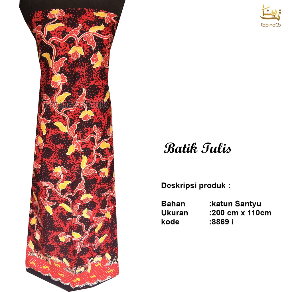Batik Tulis Tumbuhan Merah - Seragam Batik Couple - Batik Kerja - Baju Batik Guru