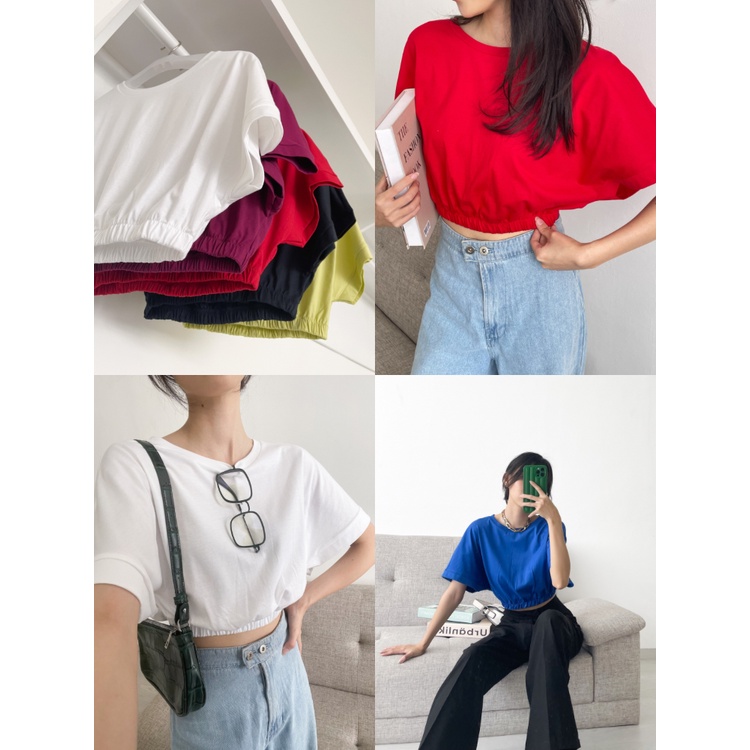 Kadaka T-0307 Oversized Crop T-shirt (Karet Pinggang)