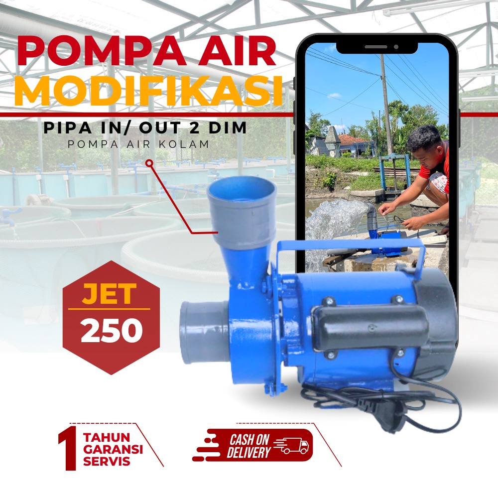 Pompa air modifikasi type JET 250 pipa 2 dim hemat listrik pompa modifikasi untuk kolam terpal ikan 