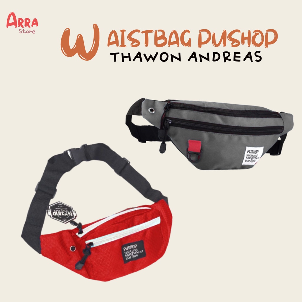 Tas Pinggang Pushop Pria Wanita Thawon Mini Waistbag Cowok