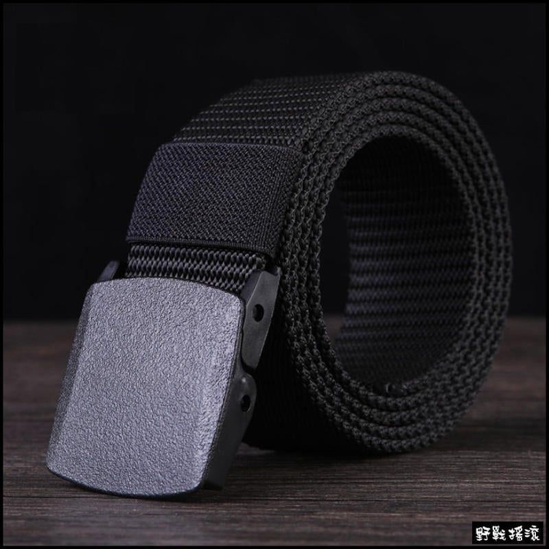 Men Belt Tali ikat Pinggang tactical canvas army Pinggang Nylon Gesper Sabuk Nilon Pria Dewasa Plastik 120cm Metal Polos Anti Xray bandara