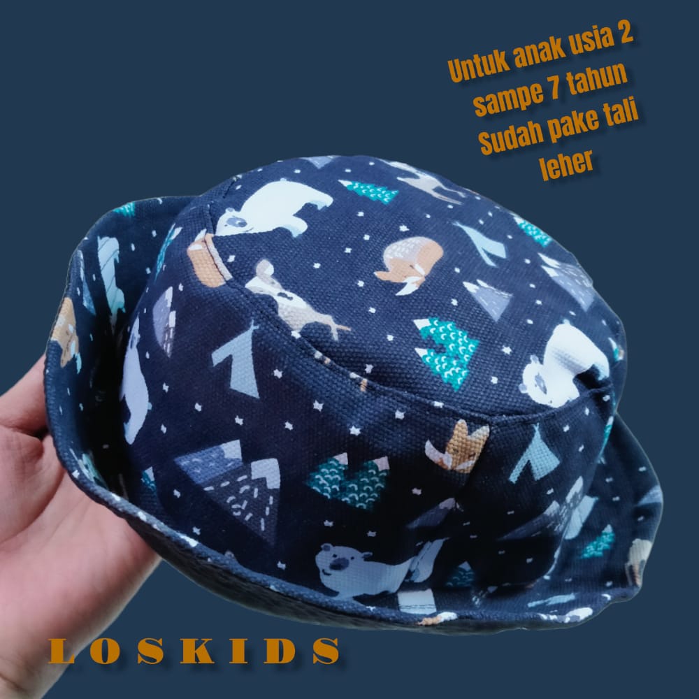 Topi Bucket Anak Laki Laki / Perempuan Gambar Lucu Print 2023