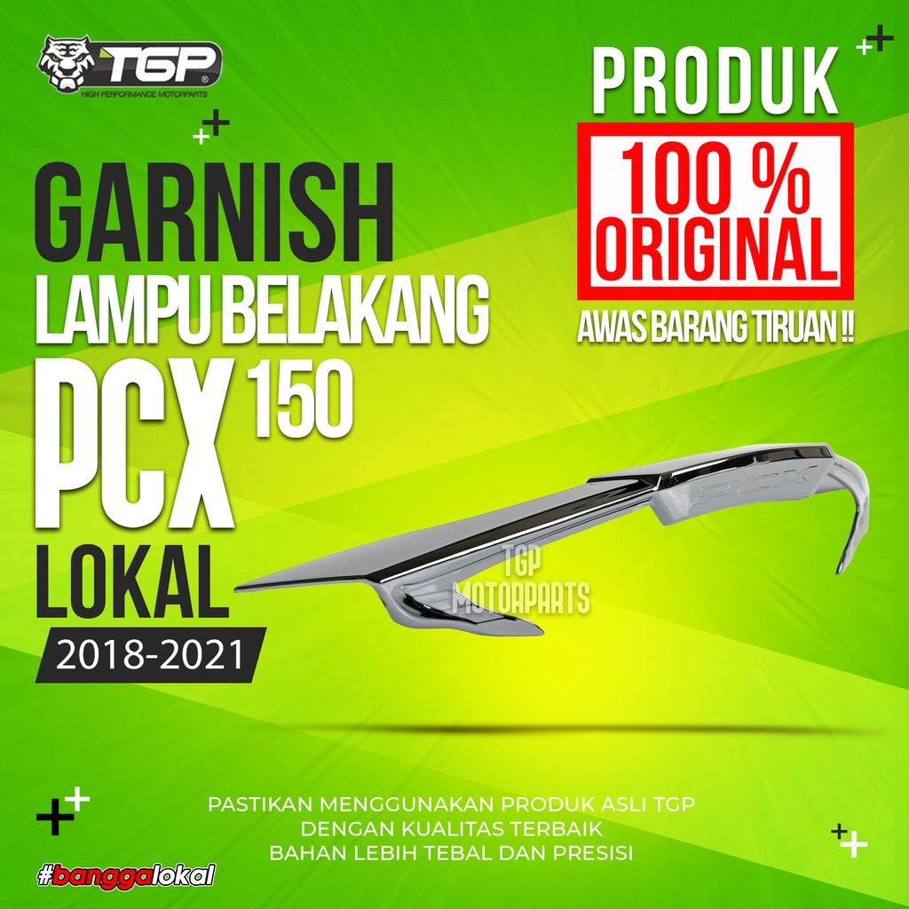Garnish Lampu Belakang Honda PCX 150 (2018 -2021) Aksesoris Variasi Motor Premium Black Chrome