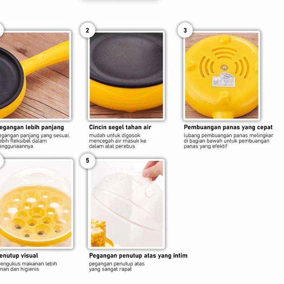 FREE ONGKIRKADONIO Grill Pan Panci Listrik Multifungsi Perebus Telur Rebus Goreng Telur Steam Pasta 