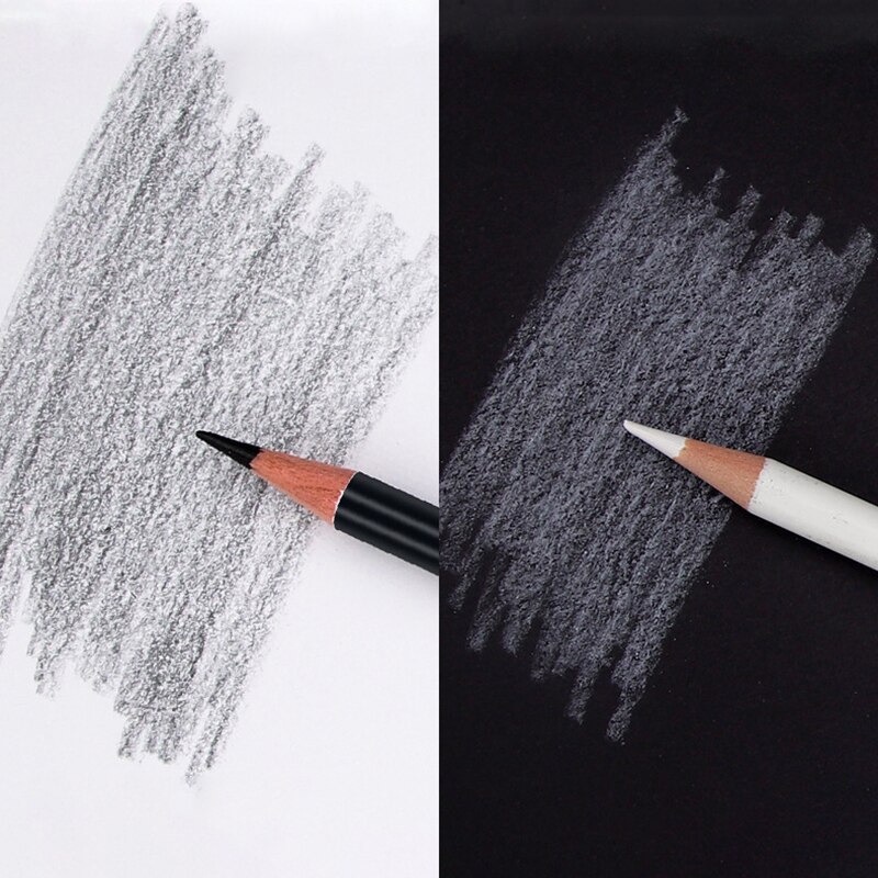 

tyvf Pensil Warna Black & White Brutfuner 12 Pcs / 12 Pensil Sketsa Hitam & Putih