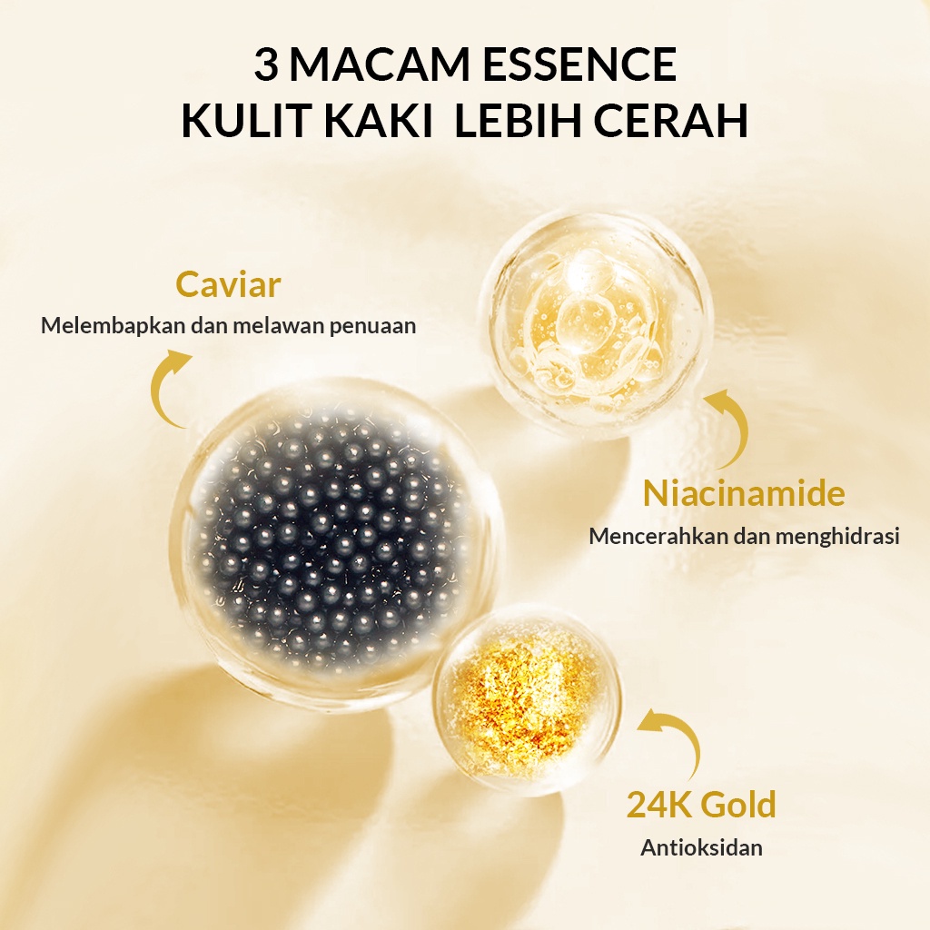 ✨ AKU MURAH ✨ BIOAQUA 24K Gold Caviar Brightening Foot Mask 35g / Moisturizing Masker Kaki Pengelupas Kulit Mati