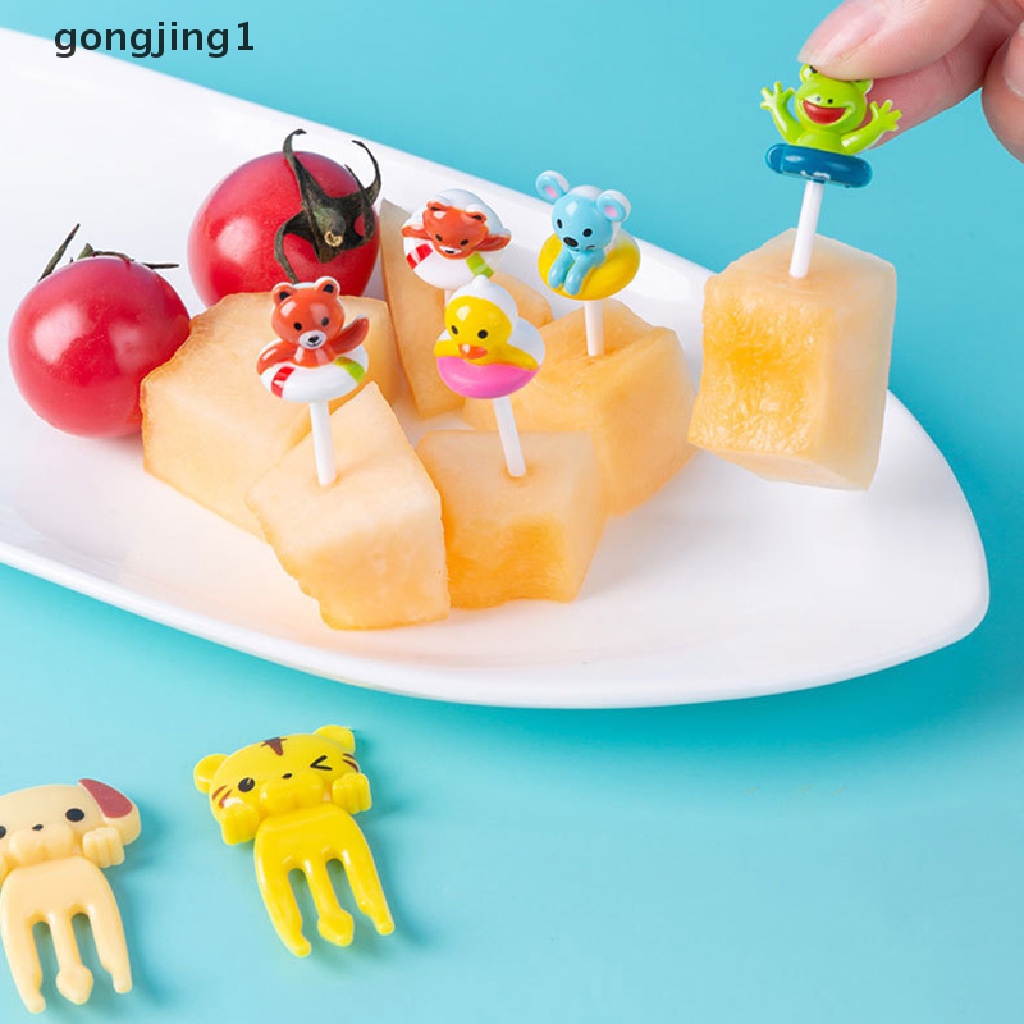 Ggg Garpu Buah Kartun Hewan Mini Garpu Anak Snack Kue Dessert Makanan Fruit Fork ID