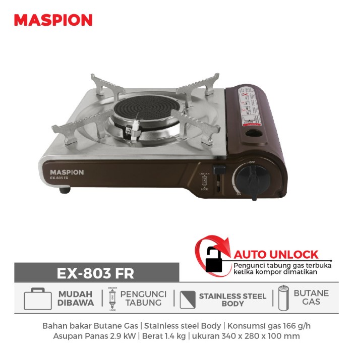 Kompor Gas Portable Infrared Maspion EX 803 FR 803FR EX803FR Stainless