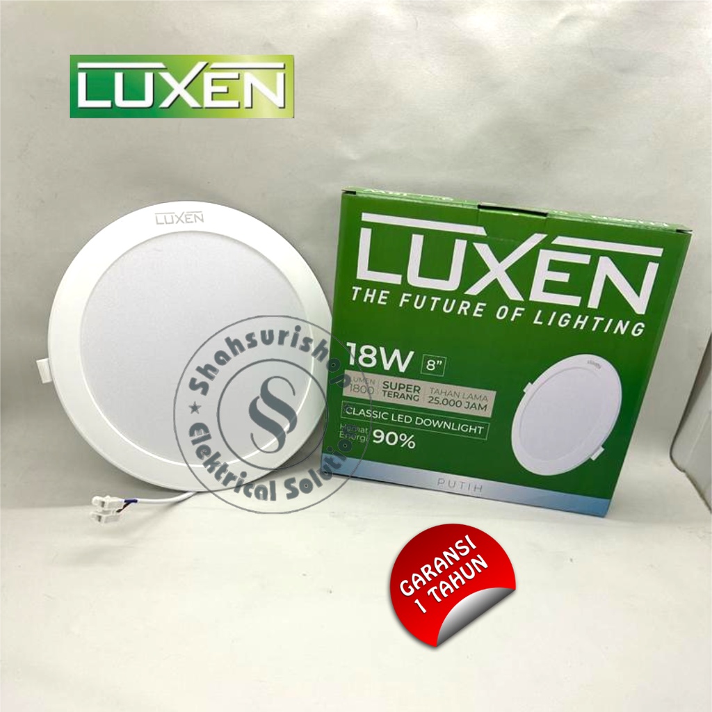 LUXEN LAMPU CLASSIC LED DOWNLIGHT PANEL 18 WATT BULAT INBOW 8&quot; INCH