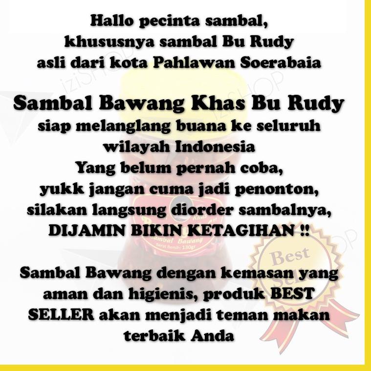 

ㅯ SAMBAL BAWANG FRESH dari depot Bu Rudy (botol tutup kuning) ㅈ