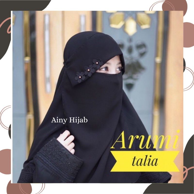 Niqab Banpon murah, Cadar Bandana Poni Arumi Talia, by. Ainy Hijab