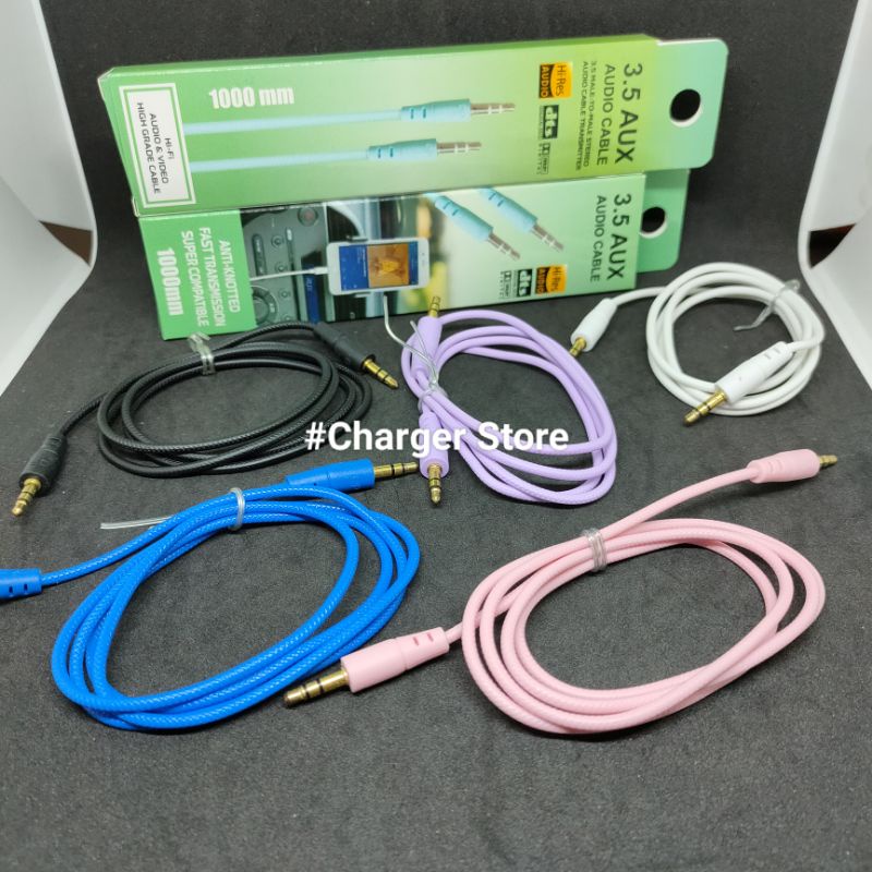 Kabel Aux 1 ke 1 Macaron / 3.5mm Aux Audio Cable Fast Transmission