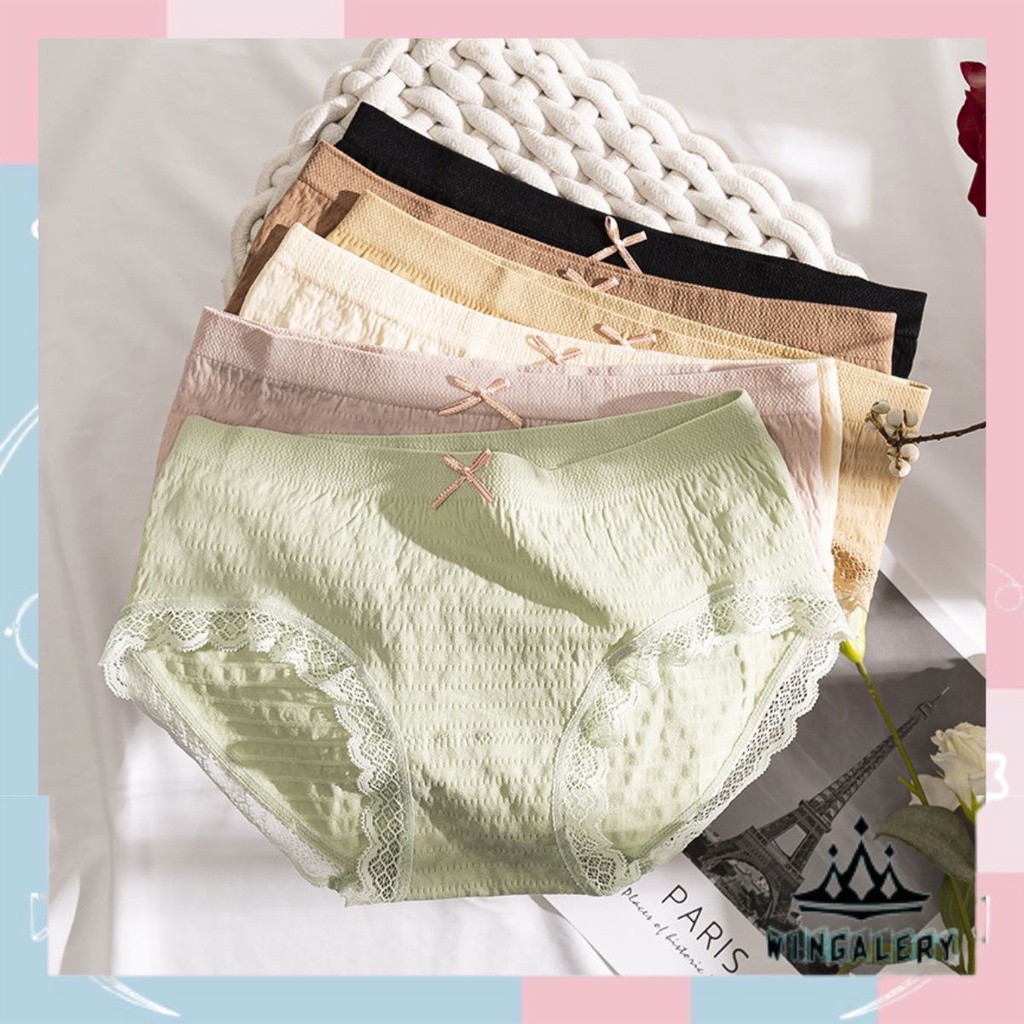 WINGALERY Celana dalam Wanita Bahan Katun CD Seamless Pakaian Dalam Wanita 2077