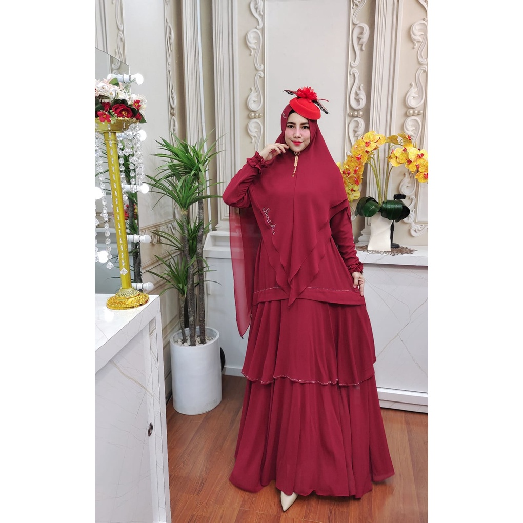 GAMIS SYARI BUCIN BY HANNATIA POLOS MEWAH SET JILBAB