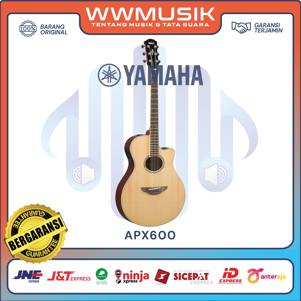 Gitar Akustik Elektrik YAMAHA APX600 APX-600 APX 600 Series Cutaway Preamp Pickup Pemula Professiona