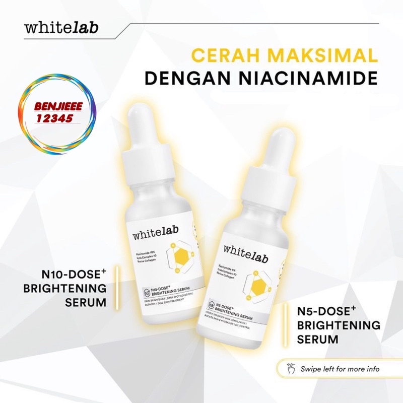 Whitelab N5-Dose+ N10-Dose+ Brightening serum pemutih wajah N5 N10 Dose intense brightening booster skincare WHITELAB whitelab original whitening