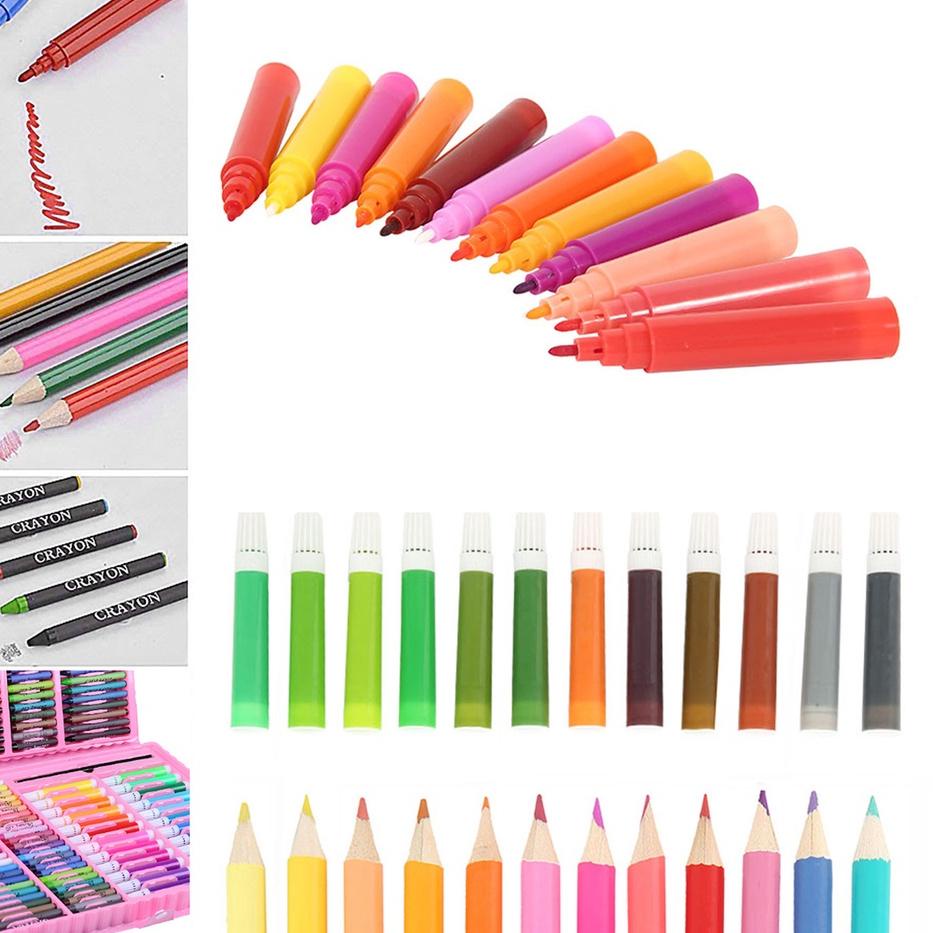 

Best !! 208pcs Crayon Anak Pengasah Set Alat Menggambar Melukis Anak-anak Crayon Cat Air Pensil 한국