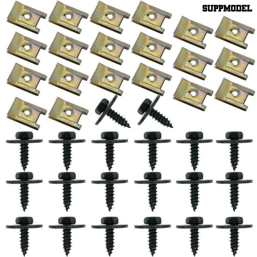 [Dekorasi] 40pcs/set Sekrup Self Tapping Mudah Dipasang Banyak Digunakan Sekrup Hex Mur U Metal Untuk Mobil