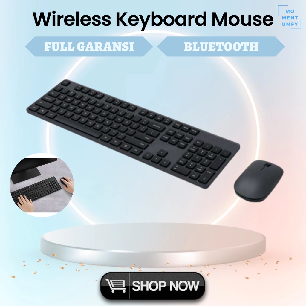 Xiaomi Mini Bluetooth Wireless Wireles Mouse Mause Keyboard Mechanical Mekanik Eksternal Touchpad Po