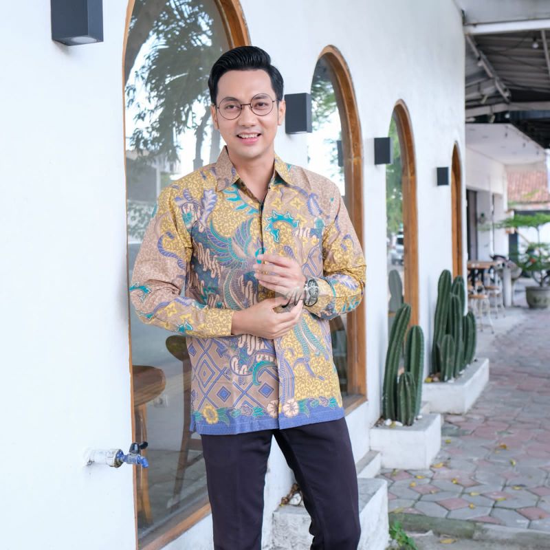 Kemeja Batik Pria Navy Dongker Terbaru Kekinian Ori NH