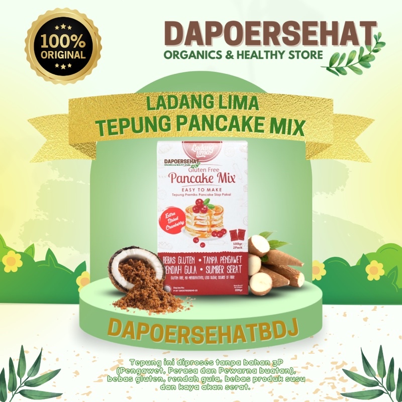 

LADANG LIMA - Pancake Mix with Extra Cranberry 220gr |Free Gift