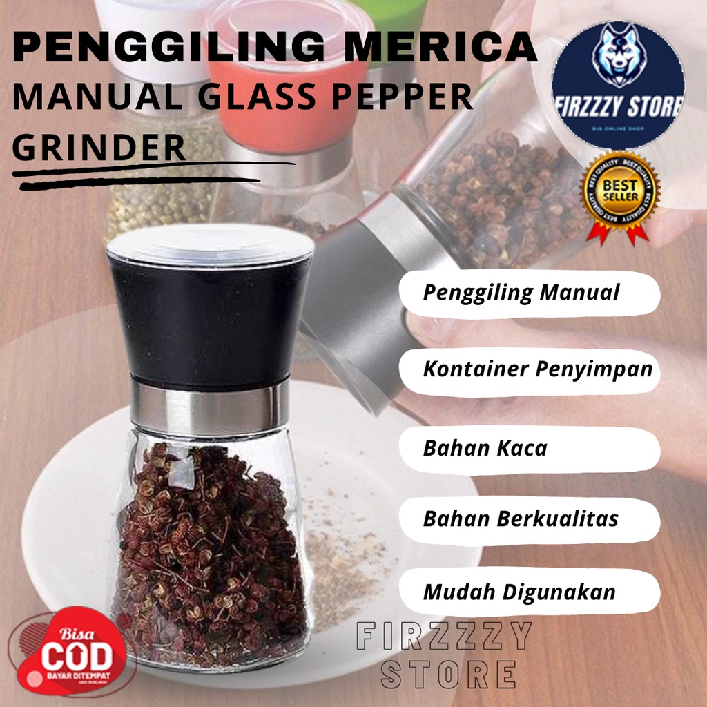 Penggiling Merica Manual Glass Pepper Grinder