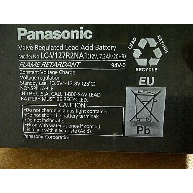 Battery Rechargeable Panasonic 12Volt / Baterai Ups / Aki Kering - Ori