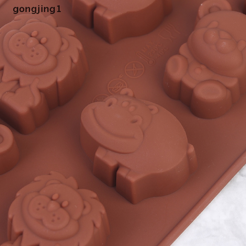 Ggg Cetakan Silikon Animal Bentuk Hippo Lion Bear Coklat Sabun Kue Peralatan Dapur DIY ID