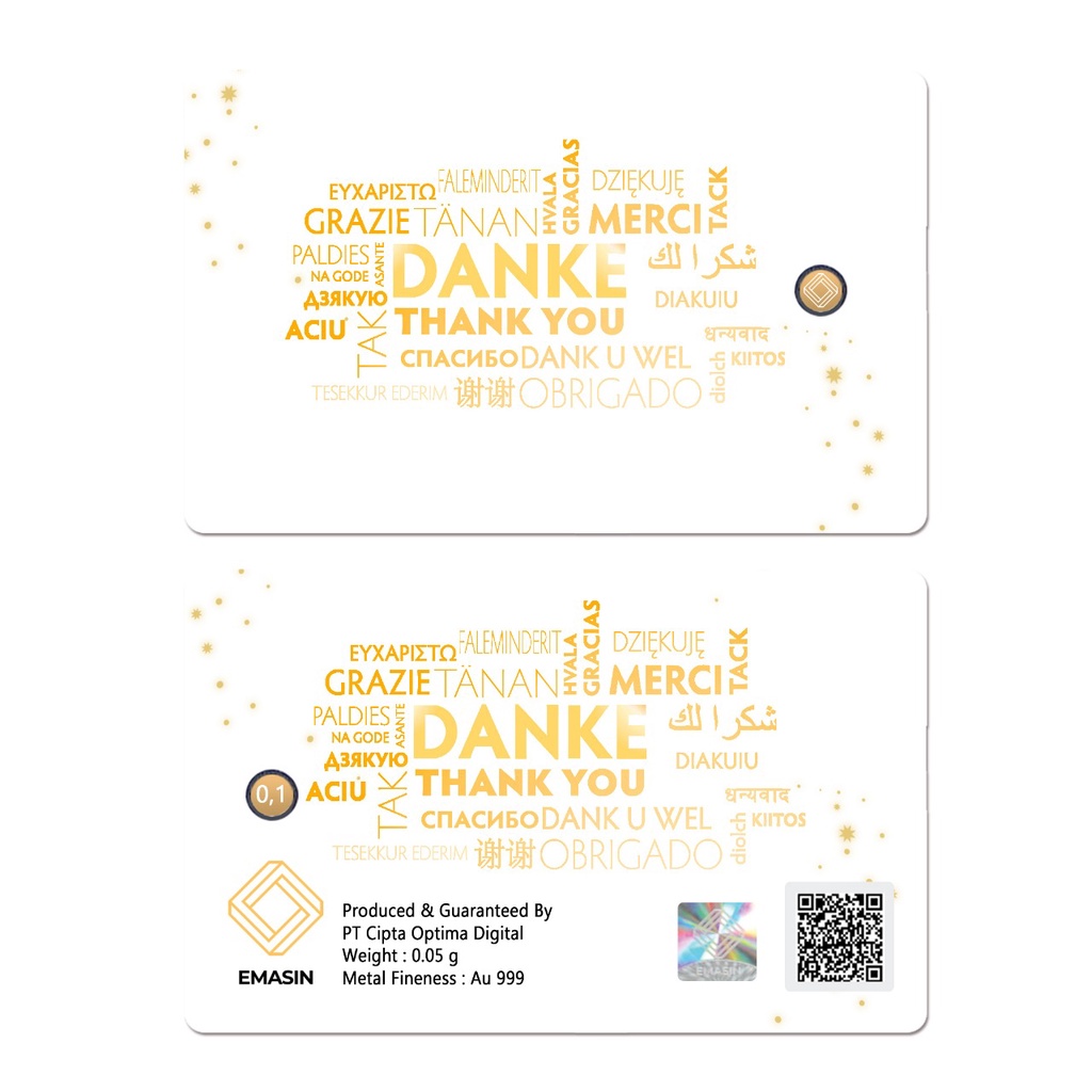 logam mulia emasin minigold emas 24 K 0,1 -0,25gram danke