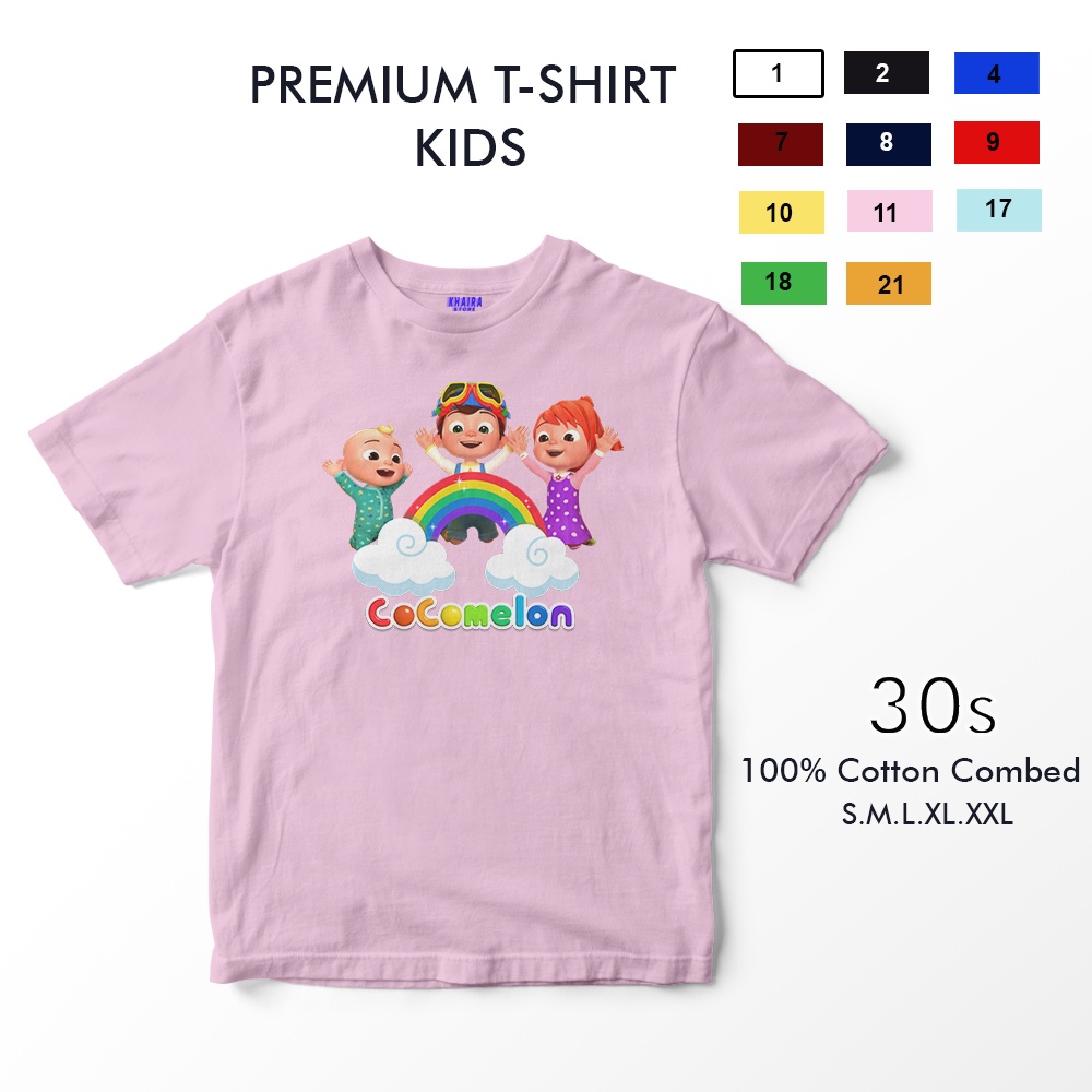 Kaos Anak Cocomelon Baju Kaos Cocomelon Anak Laki Laki Dan Perempuan Umur 1 - 14 Tahun Unisex