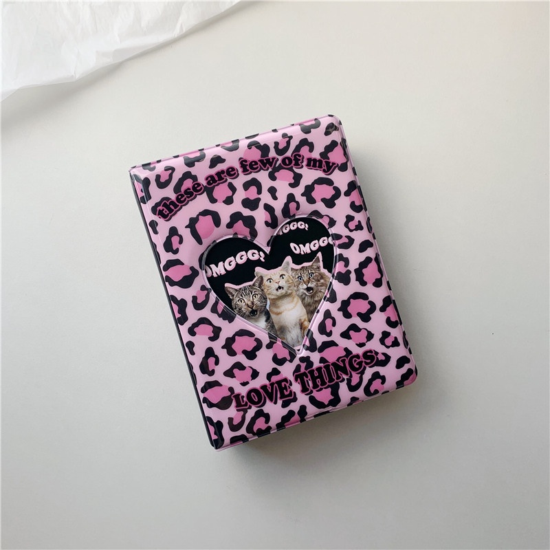 [Promo]80 Pocket Purple Leopard Love Hollow 3inch Album Foto Photocards Polaroid Penyimpanan Stok Dalam Stok New Arrival LY