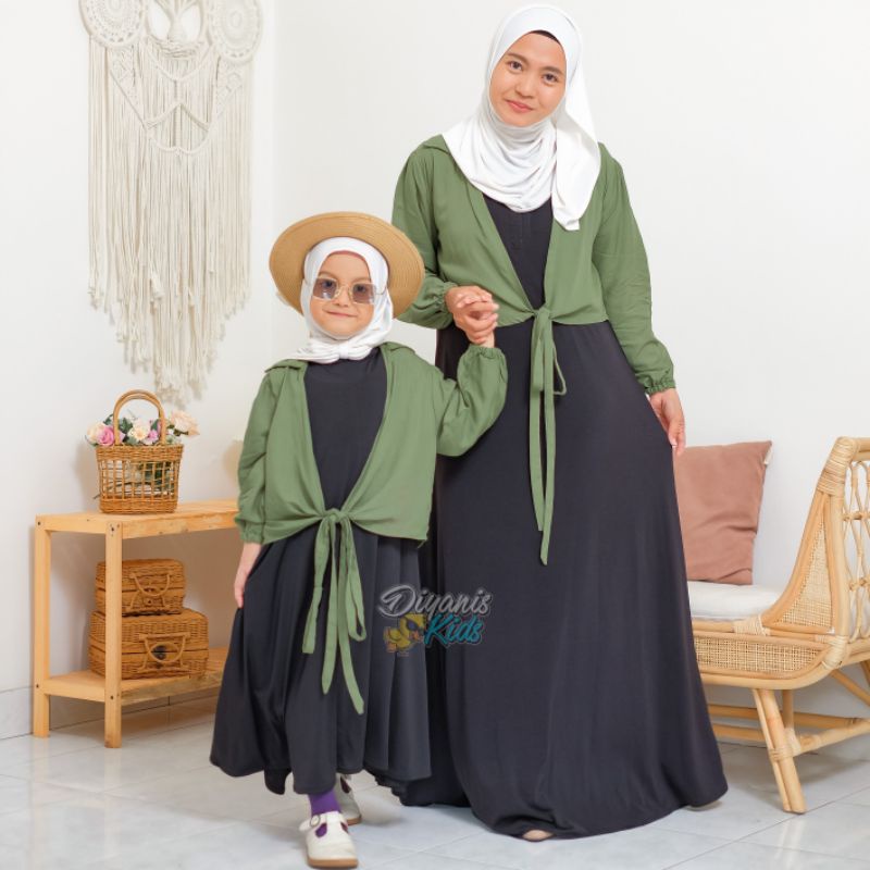 KAIRA crop wrap blouse couple ibu dan anak/baju kemeja outer atasan blouse ibu dan anak